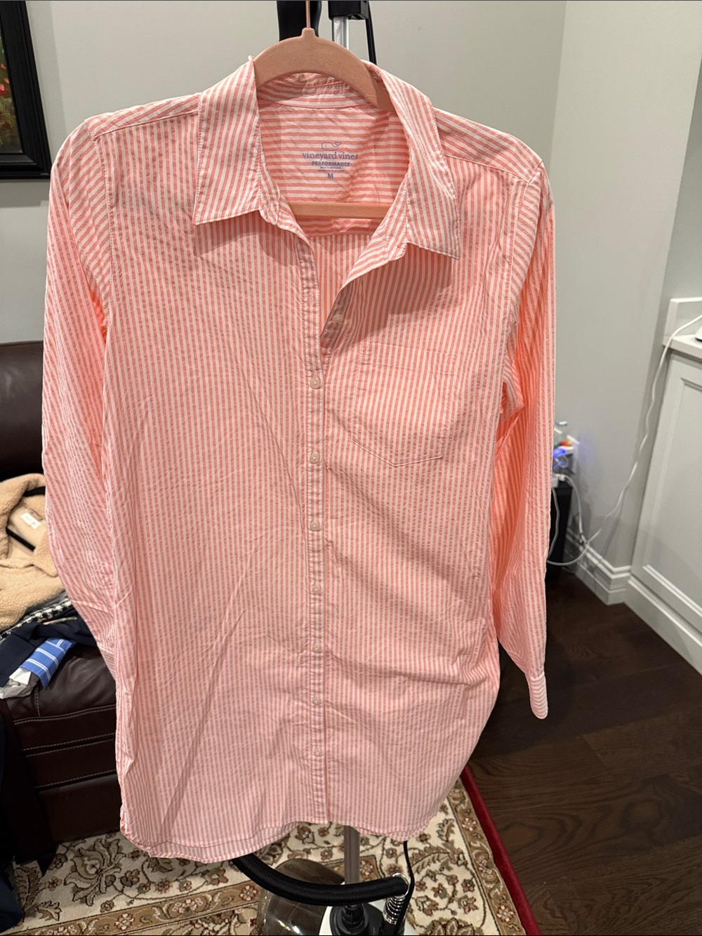 Vineyard Vines Coral and White Stripe women's dress
